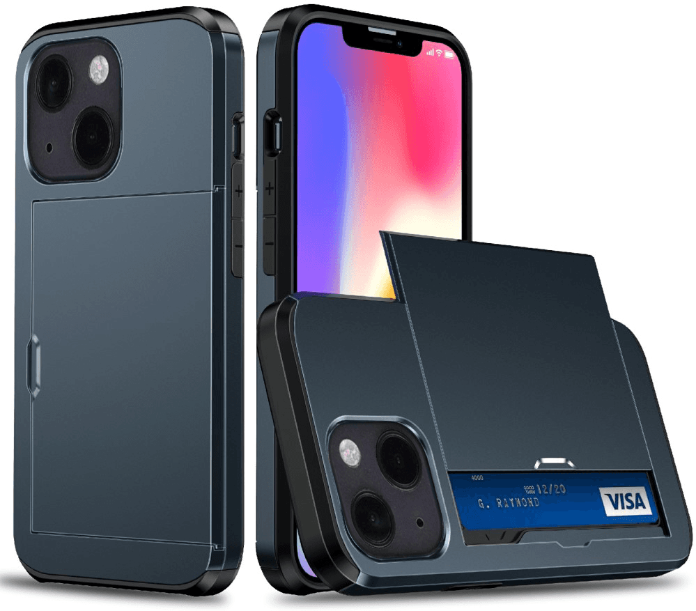 INCOVER iPhone 13 Mini Håndværker Cover m. Kortholder - Blå