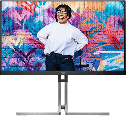 Monitor - AOC Q27U3CV, 27" QHD, 75 Hz, 4 ms GtG, IPS, Altavoces integrados, Adaptive Sync, VESA Certified DisplayHDR™ 400, Sin marco en 3 lados