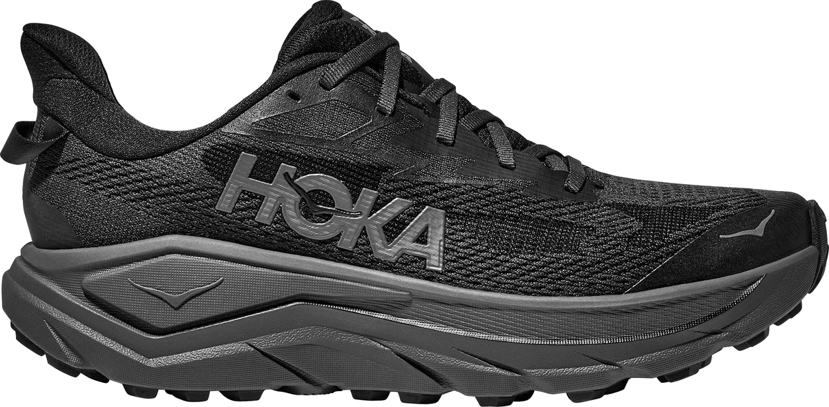 Trailrunningschuh HOKA ONE ONE "CHALLENGER 8", Herren, Gr. 46, atmungsaktiv, schwarz (schwarz, outer orbit), Synthetik, Textil, mehrfarbig, Schuhe, für anspruchsvolles Gelände, stark profiliertes Laufsohlenprofil