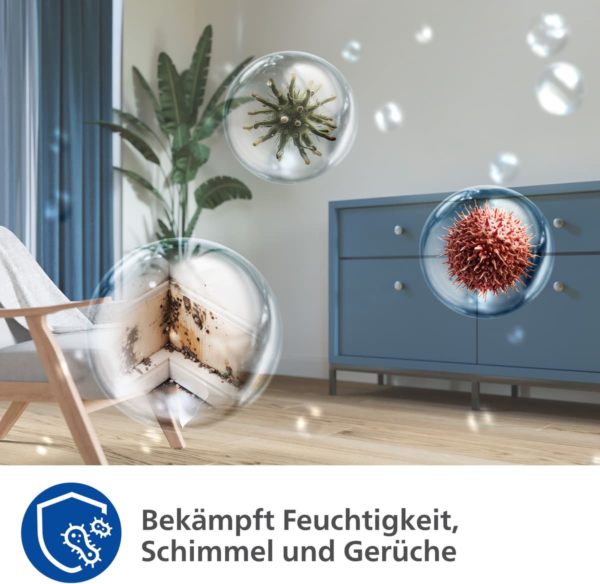 Luftentfeuchter PHILIPS "u. Luftreiniger DE5305/11 5000 Series, mit Wäschetrockner-Modus", weiss (weiß), B:31,8cm H:61,7cm T:34,3cm, Luftentfeuchter, Luftentfeuchter, 2-Schichten-HEPA-Filtersystem, Luftreinigungsrate 270 m³/h weiß Einheitsgröße