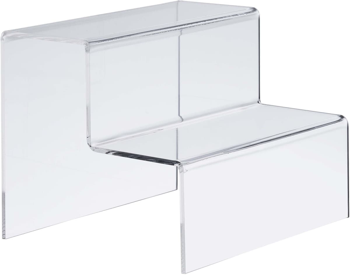 SPRINTIS 1 Expositor escalera, metacrilato transparente   220 x 168 x 183 mm   de 2 gradas, acrílico (PMMA)