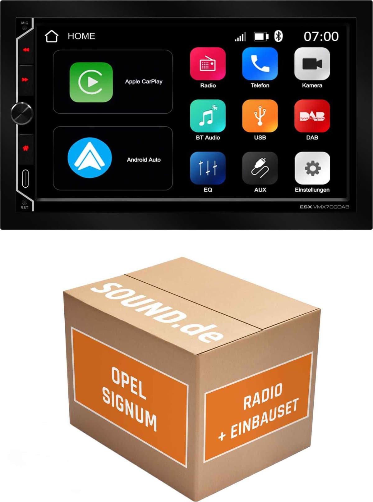 Autoradio Einbaupaket ESX VMX700DAB passend für Opel Signum | CarPlay Wireless Android Auto Wireless Bluetooth