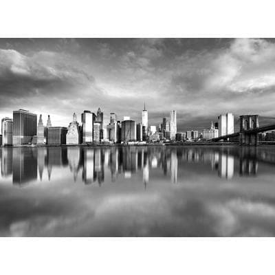 Fototapete PAPERMOON "New York Schwarz & Weiß", schwarz (schwarz, weiß), B:4,5m L:2,8m, Vlies, Tapeten