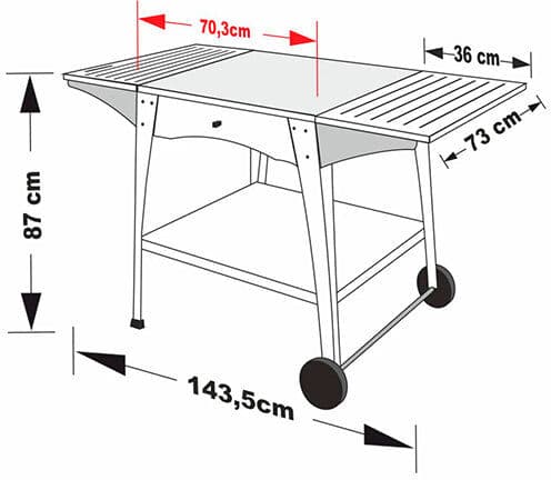 My-Barbecue Carrinho Woody Maximus 70cm