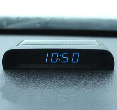 Snug & Styled Solar Car Clock With Temperature Display Digital Dashboard Time Date Monitor blue Light