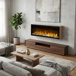 Dimplex Ignite Evolve [Optiflame Elektro-Einbaukamin]: 131 cm / 50" - Ohne Eichenholz - Mit Rib Wall Panel