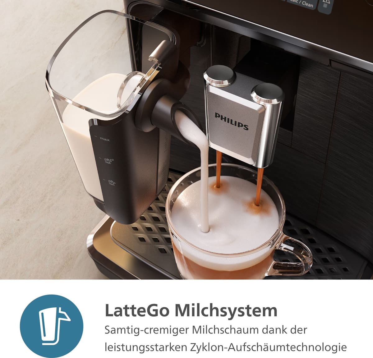 Philips Kaffeevollautomat "EP2336/40 2300 Series", weiß (chrom, weiß), B:24,6cm H:37,1cm T:43,3cm, Kaffeevollautomaten, mit LatteGo-Milchsystem, Kaffeevollautomat