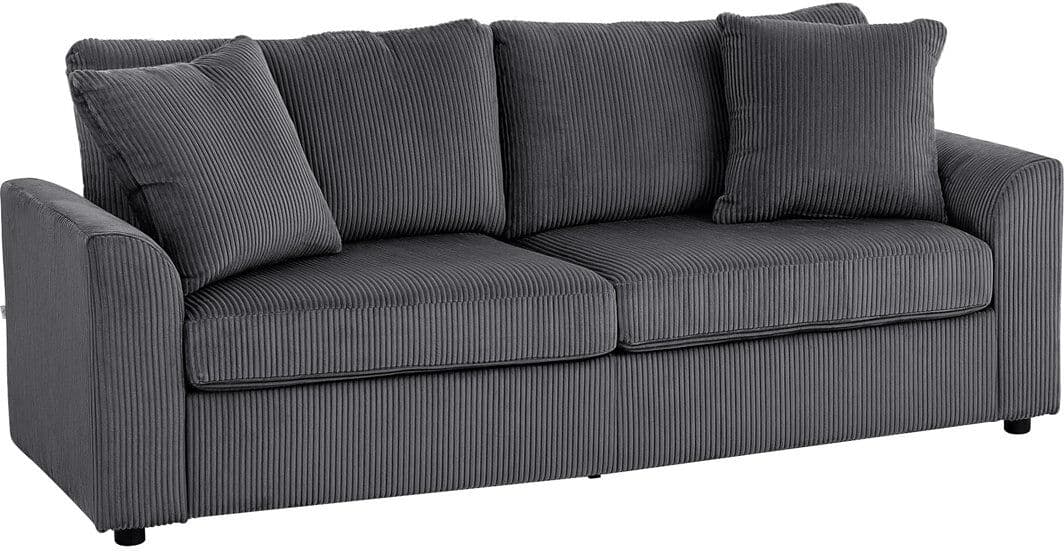 Fairmont Park HOMCOM Sofa with Spring Cushion Wide Deep Seat Grey 212cm W - 3 Seater