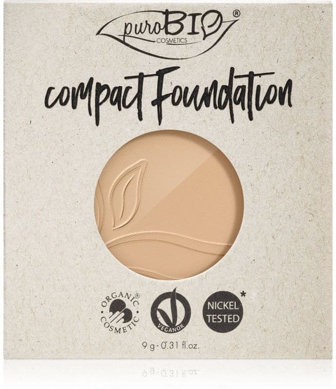 puroBIO Cosmetics Compact Foundation kompaktowy podkład pudrowy wymienny wkład SPF 10 odcień 02 9 g