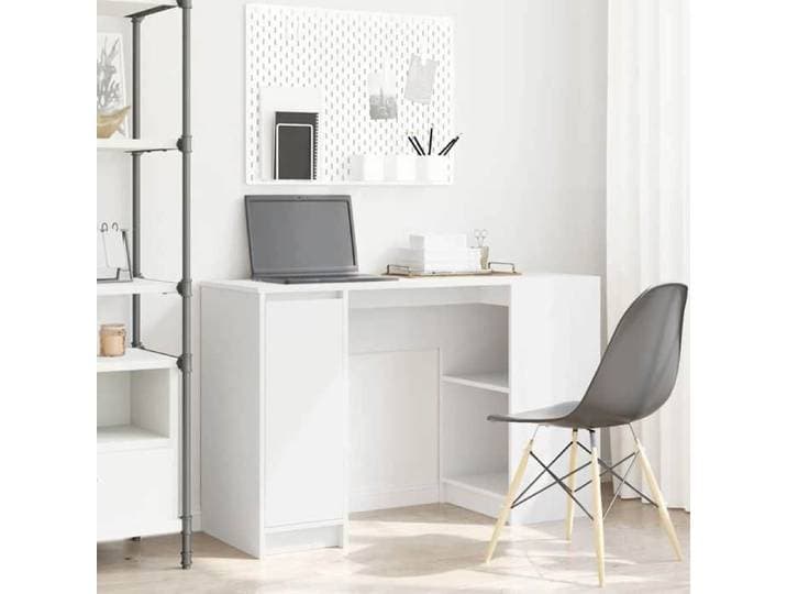 Sale juillet Bureau - - bois d'ingénierie - blanc - grand rangement - 120 x 42 x 76 cm auc20l