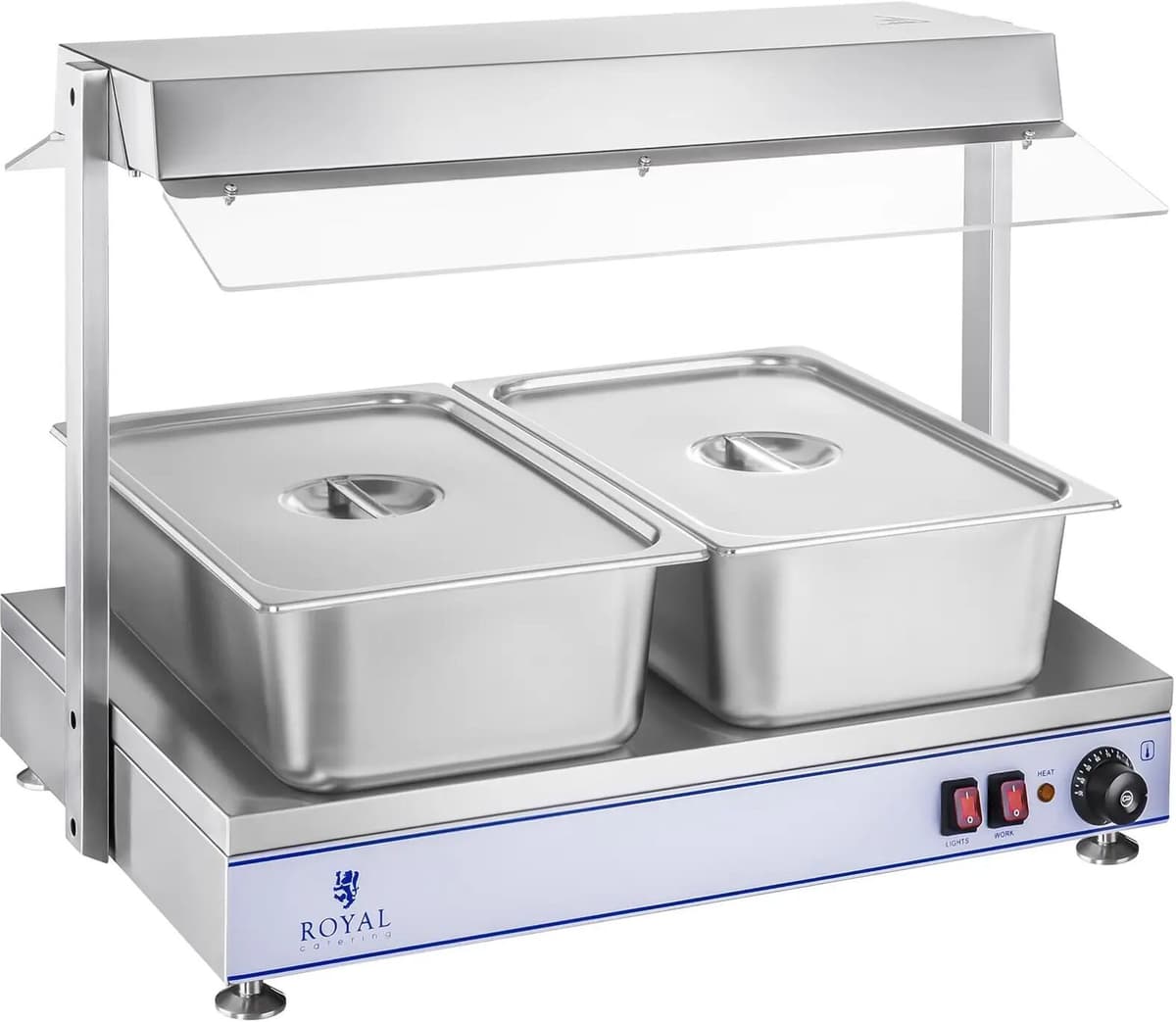 Royal Catering Ohřívací deska s halogenovými lampami-1100 W-ušlechtilá ocel RCHP-70