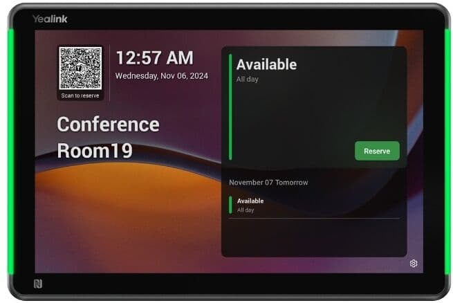 Yealink RoomPanel Plus E2 Tablette tactile intelligente de 10,1'' avec Android 13, barre d’état LED et mises à jour automatiques dédiée aux