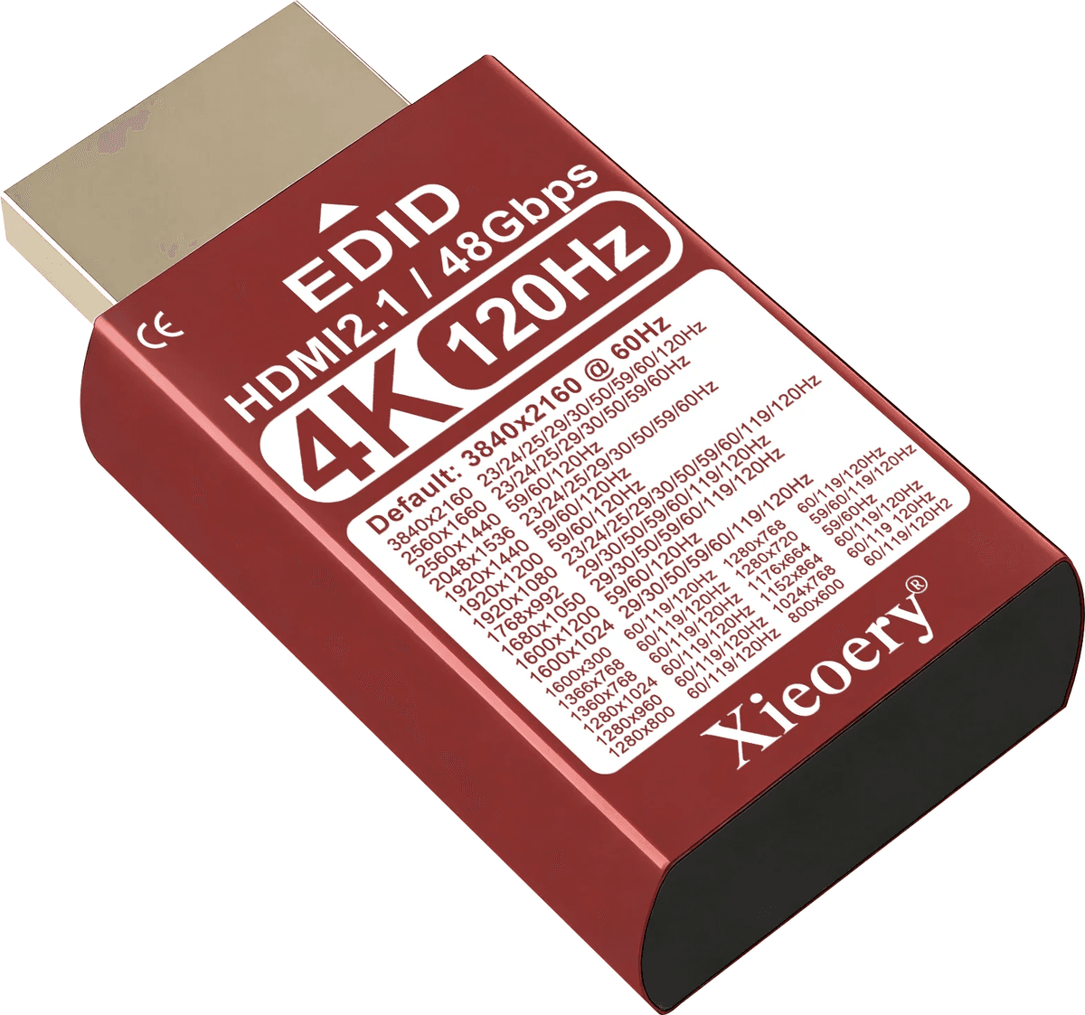 xieoery HDMI 2.1 4K 120Hz EDID Emulator, 48Gbps Headless HDMI Dummy Plug, Default 3840×2160@120Hz Virtual Display for GPU Servers