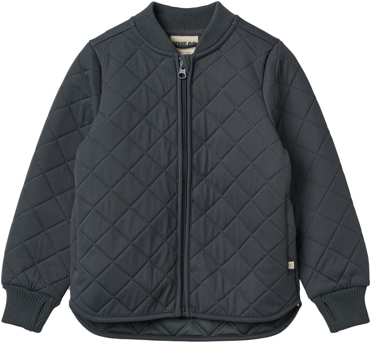 Outdoorjacke WHEAT "Loui", Kinder, Gr. 116, blau (ink), Web, Obermaterial: 100% Polyester, unifarben, regular fit Po-bedeckend, Rundhals, Rippstrickbündchen mit Daumenlöchern, Jacken Outdoorjacke, mit cooler Steppung und praktischen Daumenlöchern, hinten 