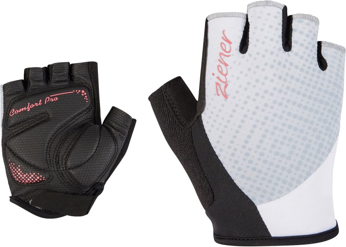 Fahrradhandschuhe ZIENER "CALINA-Z", Damen, Gr. 7.5, weiss (weiß), Materialmix, Handschuhe Fahrradhandschuhe weiß 7.5