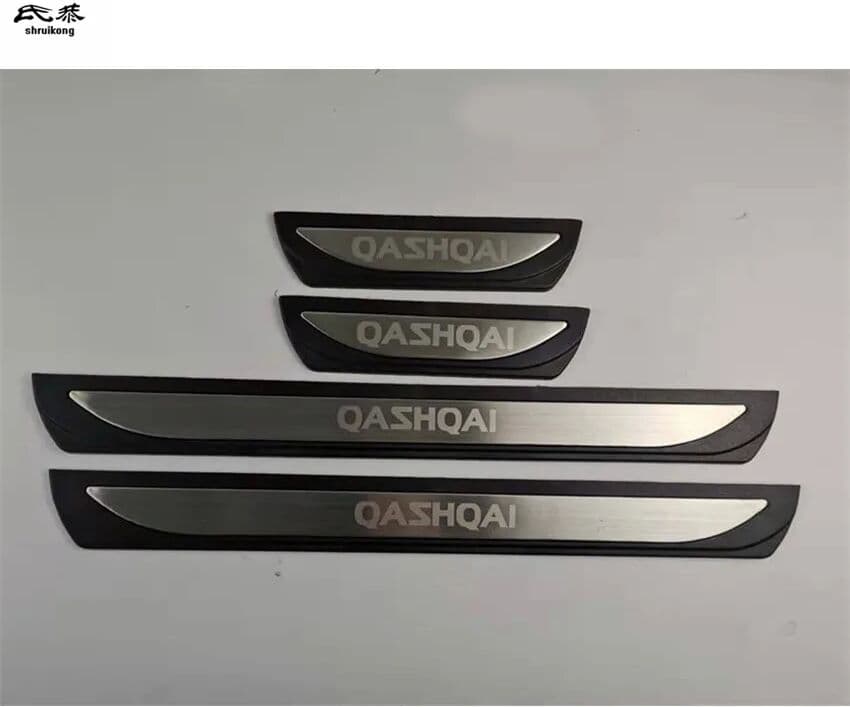 NONE 4Pcs/Lot ABS Stainless Steel For 2016-2021 Nissan Qashqai J11 Auto Door Sill Pedal Scuff Plate Decoration Cover Car Accessories