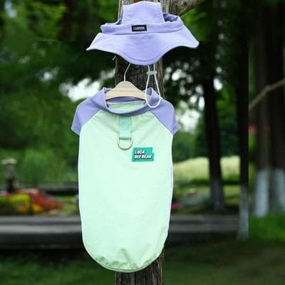Uplift Essentials Ice Silk UV Protection Vest High Performance Breathable Cooling Mesh & Sun Block Apparel For Dogs & Cats green With Hat Set s