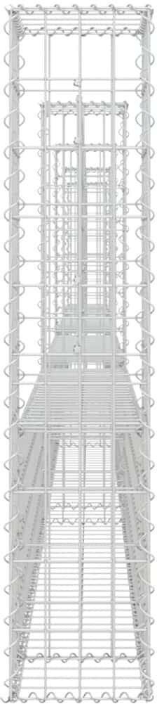 vidaXL Panier de gabion en forme de U avec 5 poteaux Fer 500x20x100 cm