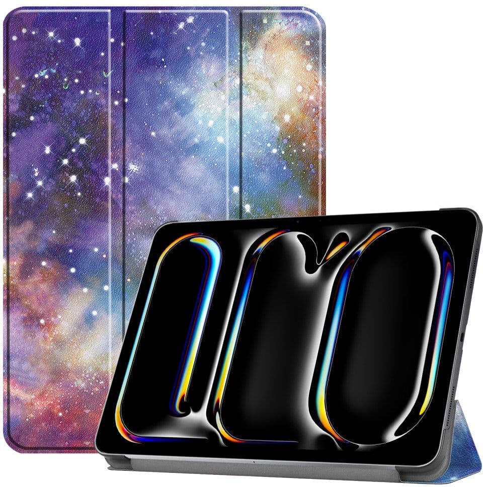 EIDERWOOD iPad Pro 11" (2025 / 2024) Tri-Fold Deksel i Kunstskinn med Sleep-Funksjon - Galaxy