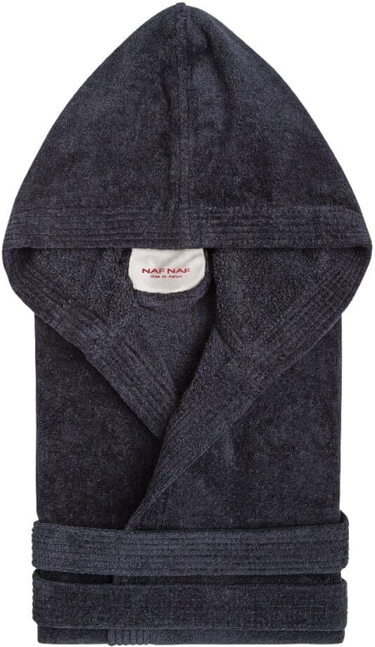 Naf Naf Albornoz unisex de algodón 380gr/m2 negro M-L