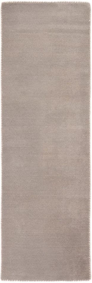 Carpetfine Solid Colour Wool Hand Woven Area Rug Light gray Runners 80 x 300 cm