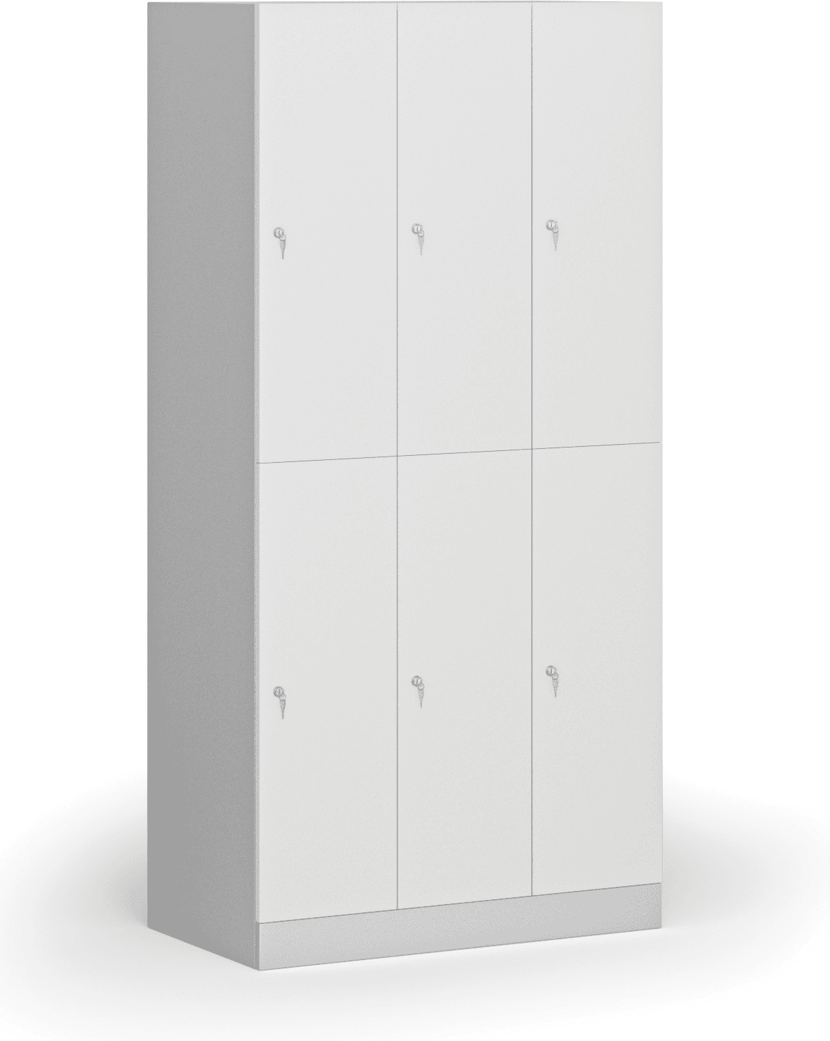 B2B Partner Šatní skříňka S1 s úložnými boxy, 6 boxů, 1850 x 900 x 500 mm, cylindrický zámek, laminované dveře, bílá