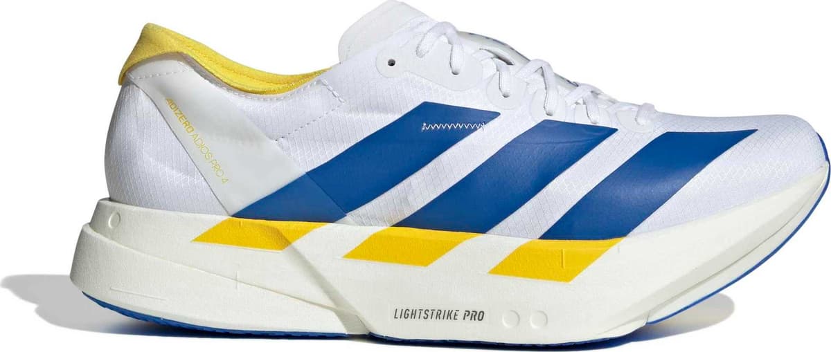 Adidas Men's Adizero Adios Pro 4  Cloud white/Blue/Yellow 42 2/3