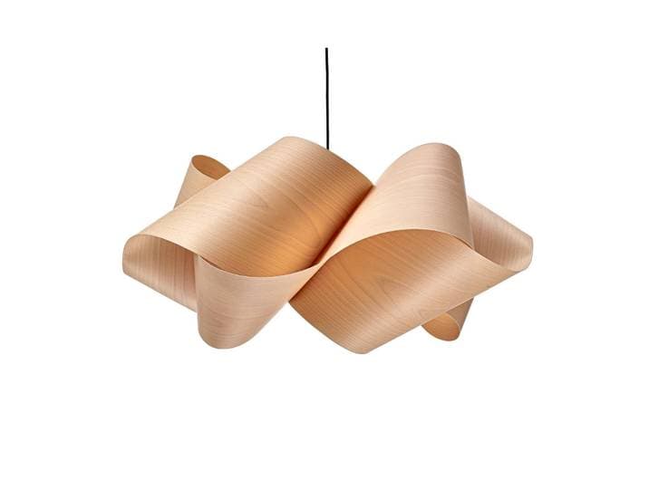 LZF LAMPS Holz Hängelampe Swirl, dimmbar, Holz hell, für Wohn- / Esszimmer, Holz, Design, Pendelleuchte
