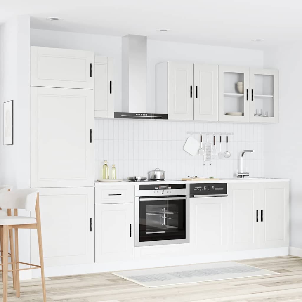 vidaXL Ensemble de 8 meubles de cuisine "Porto" en bois d'ingénierie blanc