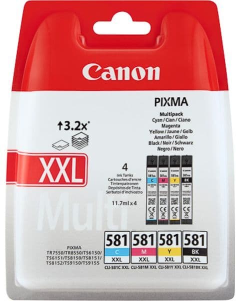 Canon CLI-581XXL C/M/Y/BK - 4-farbig - Druckerpatrone - Extra hohe Kapazität - Multipack