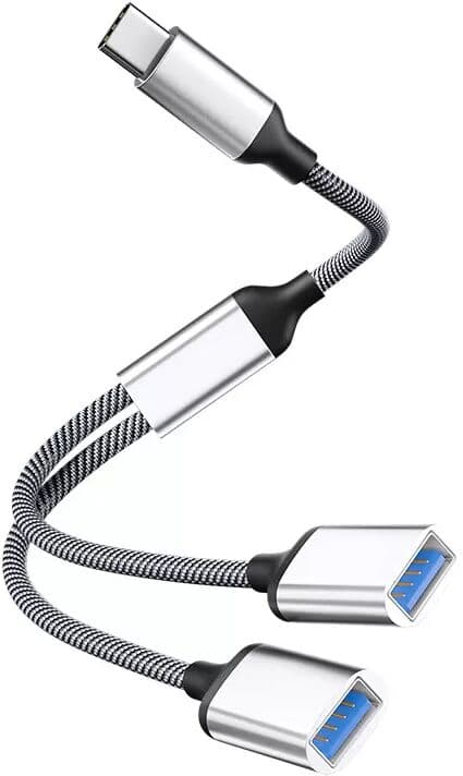 INF Adaptateur Type-C vers double USB 2.0 Argent