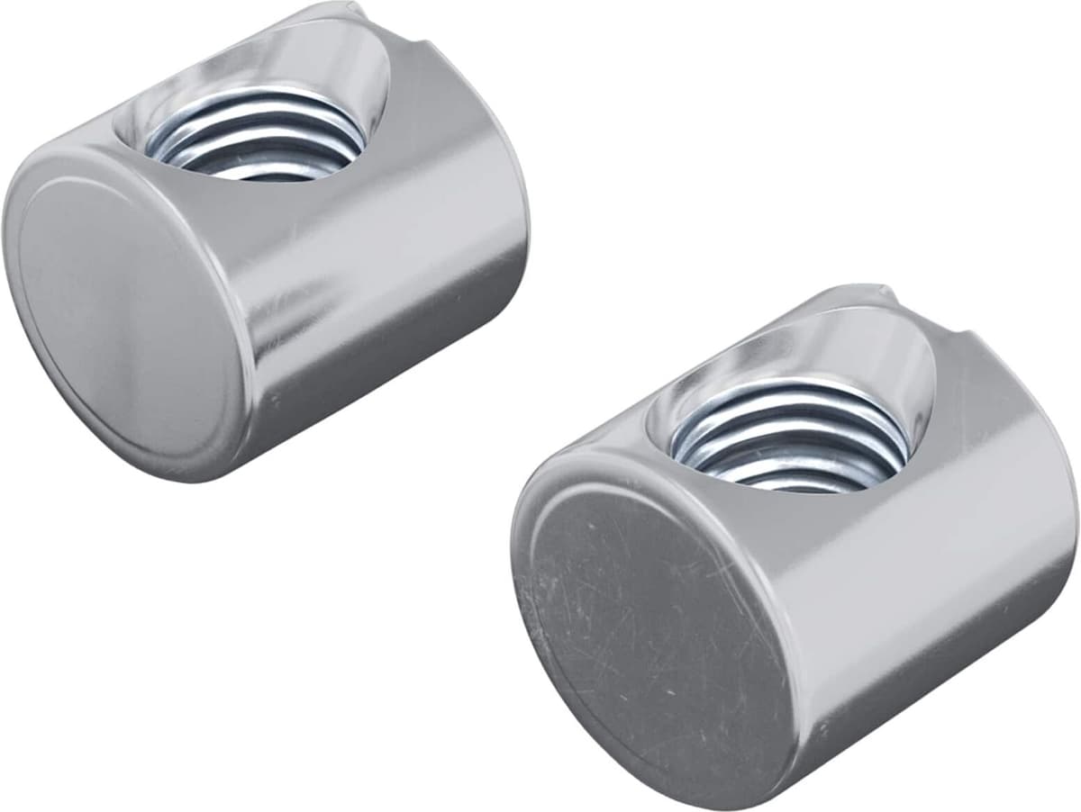 vidaXL Écrous à baril 2 pièces Argenté M6 x 12 mm métal