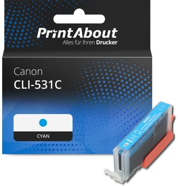 PrintAbout Druckerpatrone kompatibel mit Canon CLI-531C - Cyan