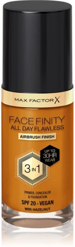 Max Factor Facefinity All Day Flawless long-lasting foundation SPF 20 shade W95 Hazelnut 30 ml