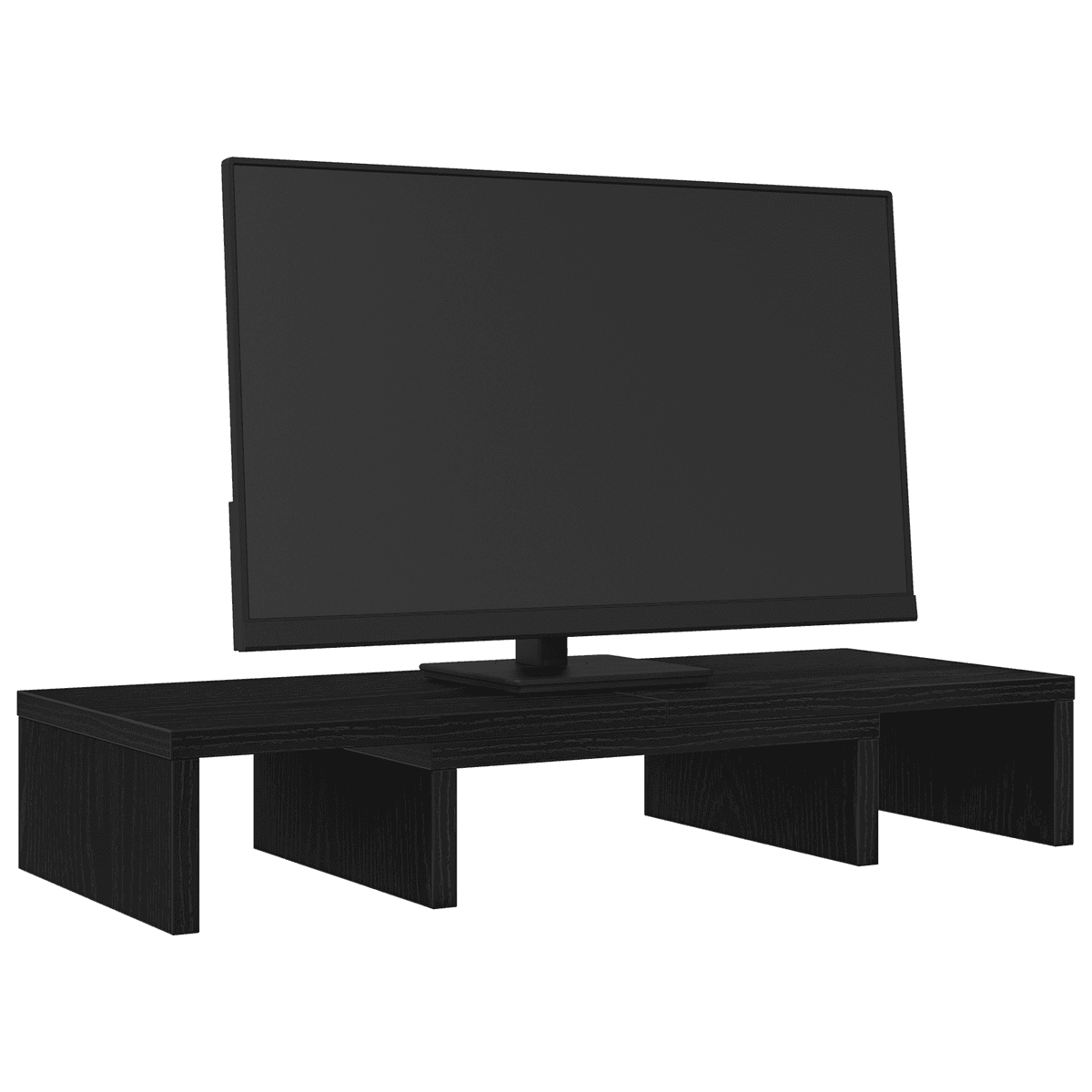 vidaXL Support pour écran réglable en chêne noir 60x24x10,5 cm