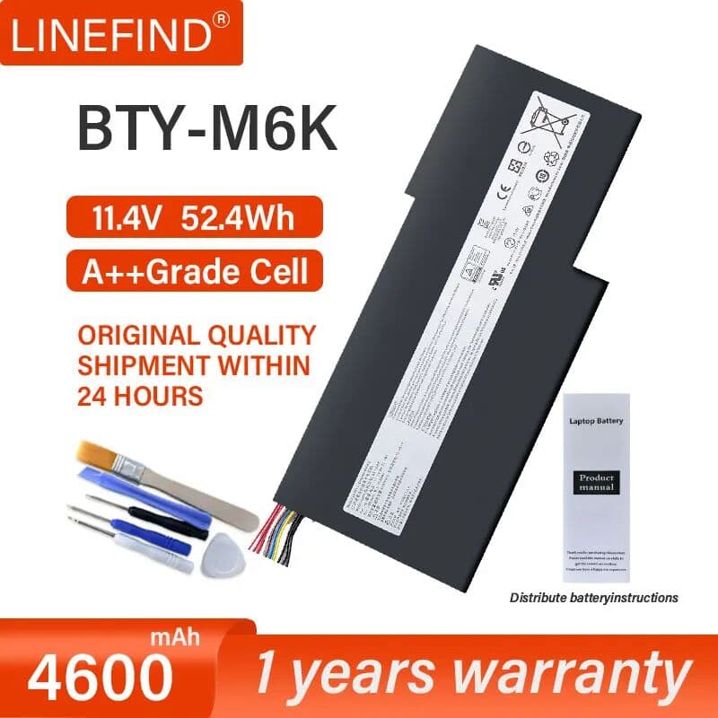 LINEFIND BTY-M6K Laptop Battery for MSI MS-17B4 MS-16K3 GF63 Thin 8RD 8RC GF75 Thin 3RD 8RC 9SC GF65 Thin 9SE/SX 10SDR