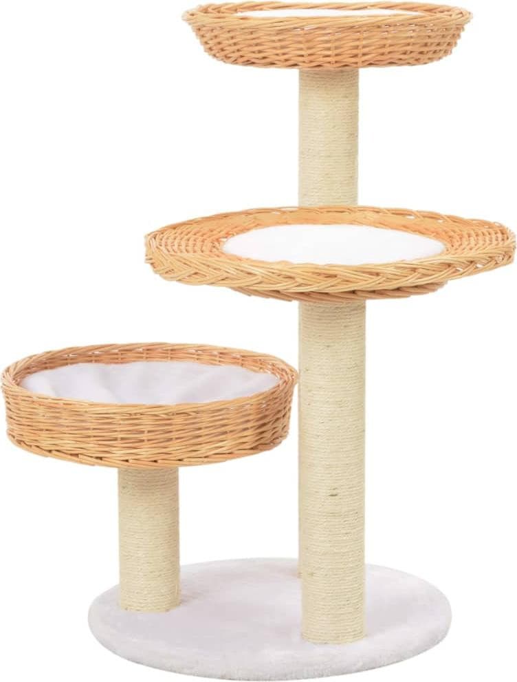 vidaXL Kraboom voor katten van sisal en natuurlijk wilgenhout