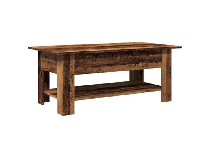 LASWWQMRF Couchtisch Altholz-Optik 102x55x42 cm Holzwerkstoff Wohnzimmer Stabiler Sofatisch aus feuchtigkeitsbeständigem Holzwerkstoff mit geräumiger Ablage für Zeitschriften im Wohnzimmer.