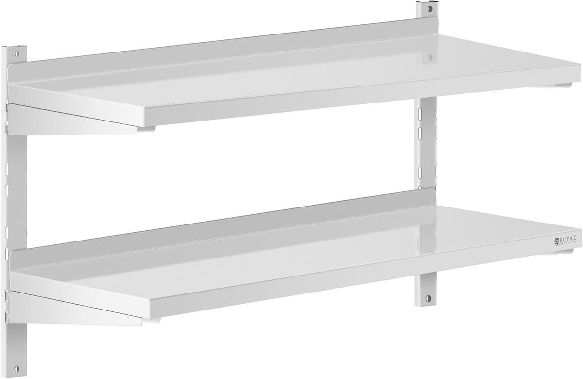 Royal Catering Raft de perete din oțel inoxidabil - 2 rafturi - 40 x 100 cm RCWR-1000.4