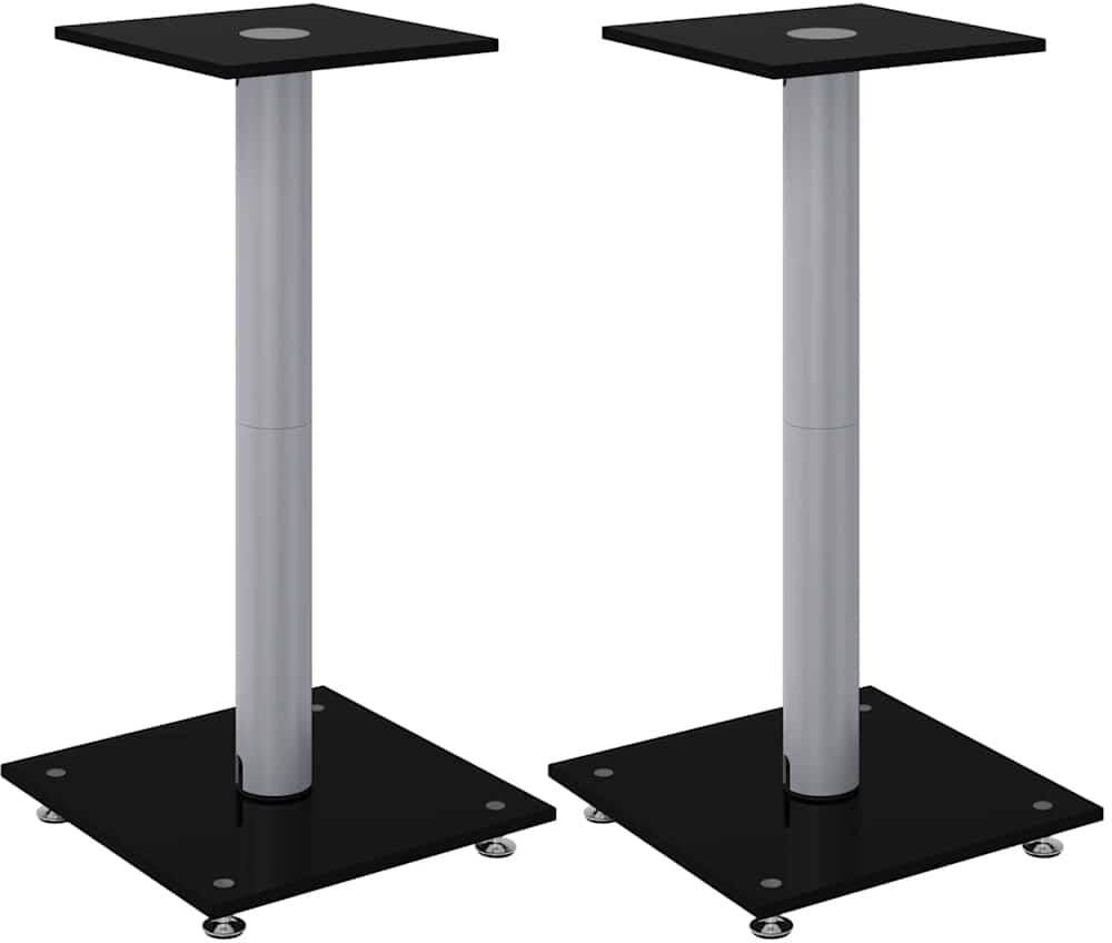 vidaXL Supports de haut-parleurs 2 pcs noir et argenté 1 pilier