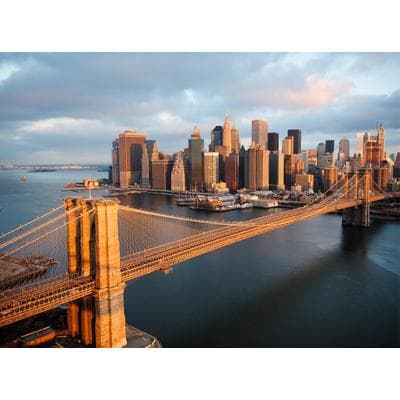 Fototapete PAPERMOON "Brooklyn Bridge Morning", bunt, B:2m L:1,49m, Vlies, Tapeten