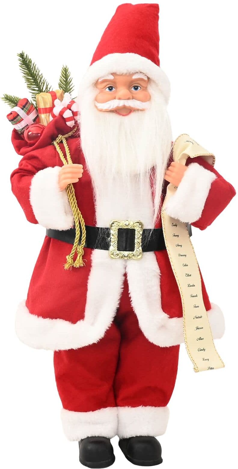 vidaXL Figurine de Père Noël Rouge 30 cm Polyester