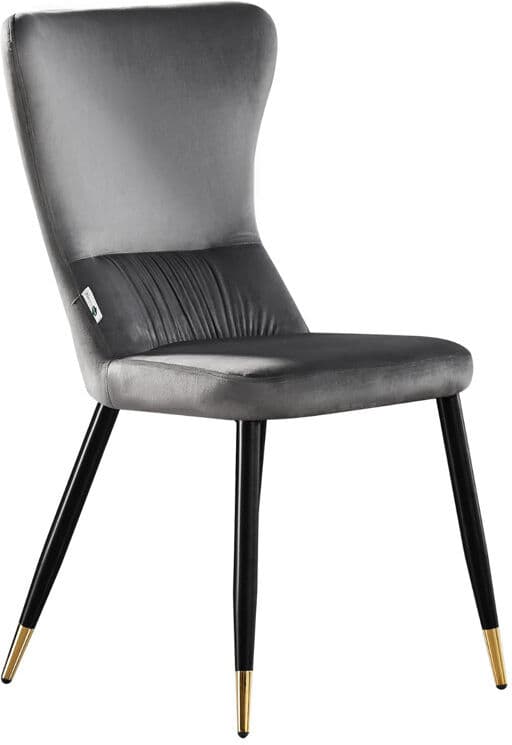Canora Grey Hartshorne Velvet Dining Chairs - Ergonomic Curved Back with Metal Legs - Side Chair for Dining Room Kitchen Living Room Black/Gold/Grey 94cm H X 56cm W X 45cm D