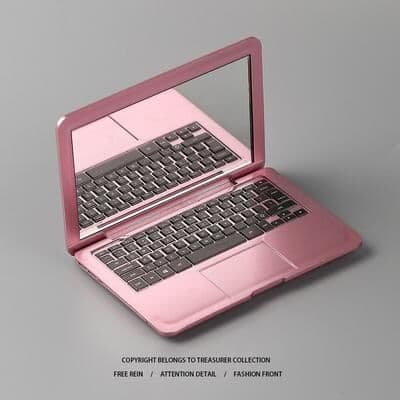 Fusion Finds Cute Laptop Style Pocket Makeup Mirror Compact Foldable Travel Vanity Mirror rose Gold