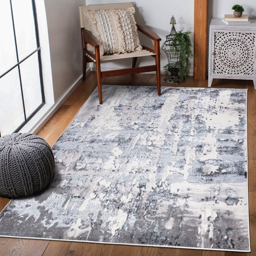 Borough Wharf Deniela Abstract Berber Area Rug Gray Rectangle 120 x 170cm