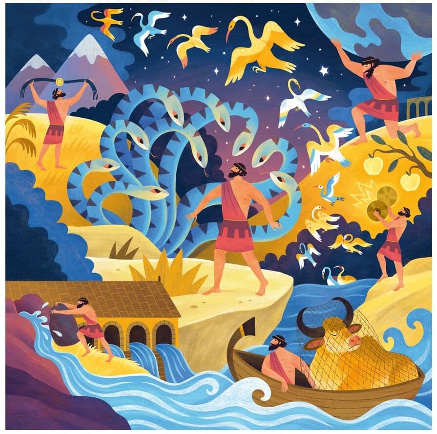 Ravensburger 64 Piece Jigsaw Puzzle Square Hercules Tales Around The World The Twelve Labours Of Hercules Kids