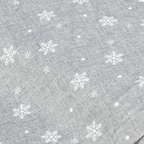 Dekostoff "Schneekristalle", grau, 180 cm