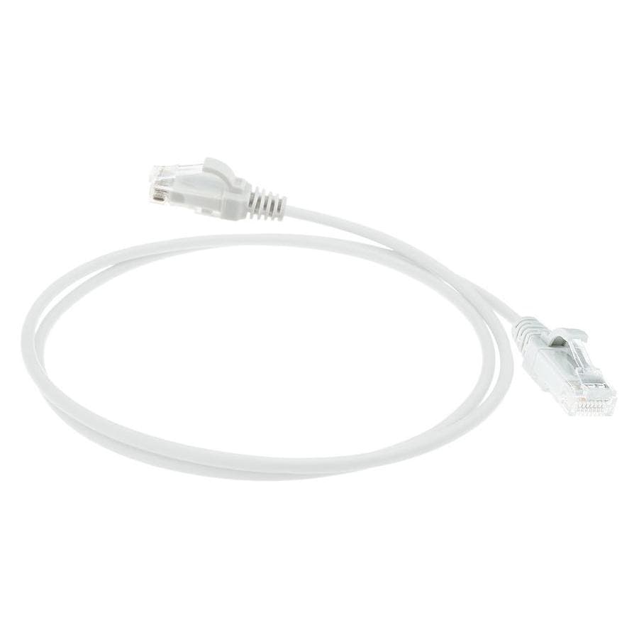 ACT White 10 meter LSZH U/UTP CAT6 datacenter slimline patch cable snagless with RJ45 connectors (U/UTP, CAT6, 10 m) (DC8910)