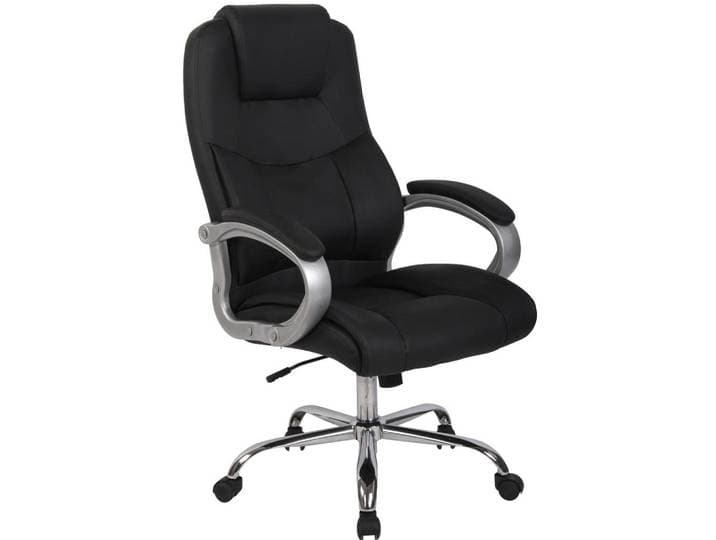 CLP Chefsessel Lederlook schwarz, Schwarz, Metall, 66x113x70 cm, Büromöbel, Bürostühle, Chefsessel
