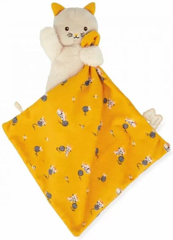 Doudou chat Carré douceur Jaune - Kaloo